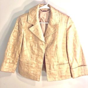 Sigrid Olsen embroidered beige xs blazer